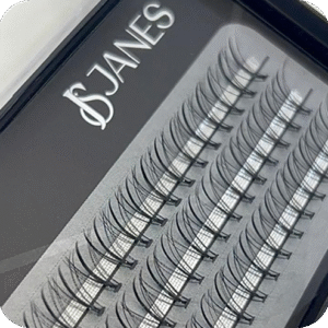 Pestañas por Punto Lash Janes natural D, 8mm Pestañas de punto Fibra de seda