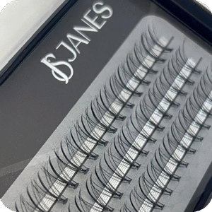 Pestañas de punto fibra de seda, lash janes natural, curva d