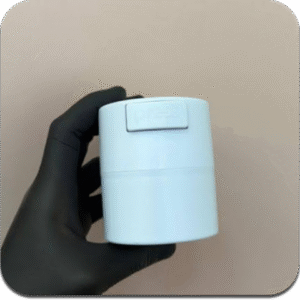 TANQUE DE CARBONO “BLANCO, NEGRO Y ROSA” – Contenedor hermético para adhesivo de pestañas