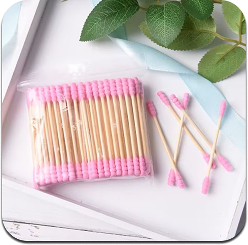 COTONETE DE MADERA – Rosa y Blanco - Imagen 2