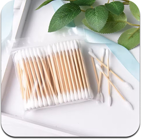 COTONETE DE MADERA – Rosa y Blanco