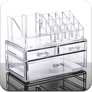 Organizador 2 pisos con 3 cajones “transparente”